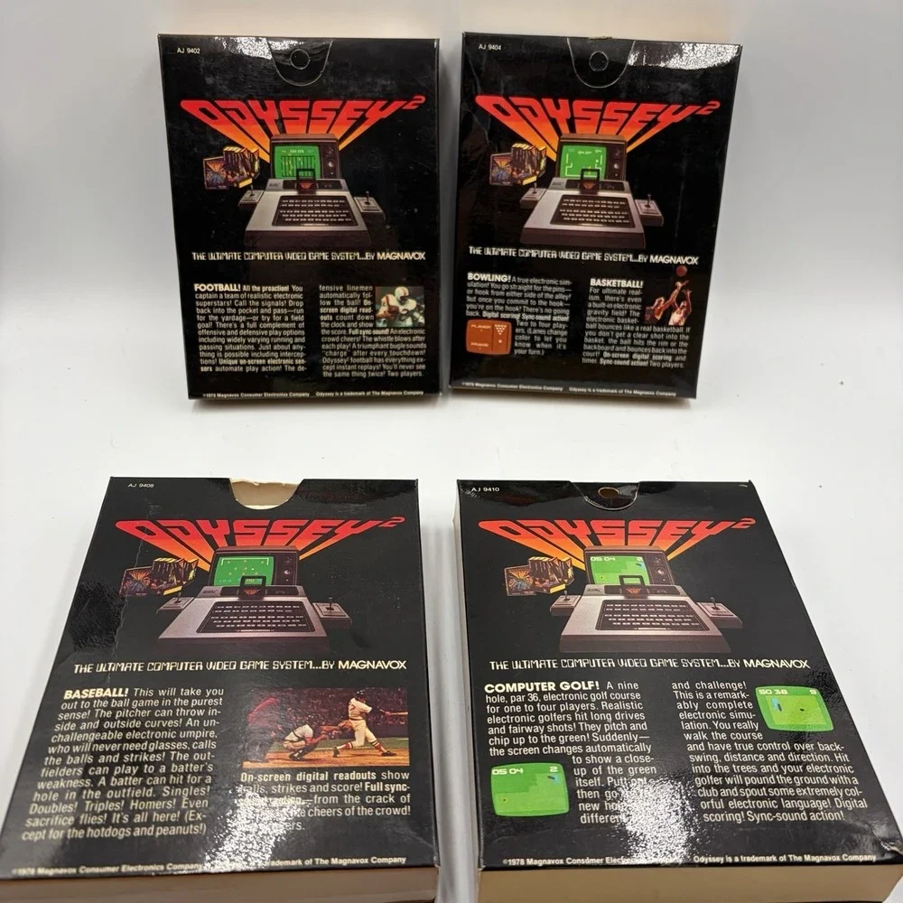 Odyssey 2 Game Lot 4 Computer Golf Football Baseball Bowling Basketball Sports